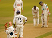 Spinner James Tredwell about to start another over