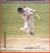 Michael Atherton hit by Curtly Ambrose ball, Guyana, West Indies.