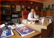 Former Secretary, Peter Edwards in his office