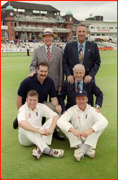 England's Test centurions, Old Trafford, Manchester, England.