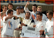Essex celebrate winning the 1992 county championship