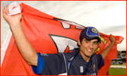 Alastair Cook celebrates after the FPT Final at Lord's