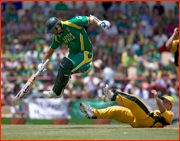 Andre Nel in past Ricky Ponting.