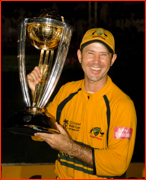 Australian captain Ricky Ponting lifts the World Cup, Barbados, West Indies.