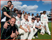 Chris Adams and his team celebrate promotion, 2011