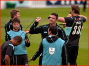 Kevin Pietersen trains with his new team-mates