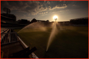 Evening sprinklers, Lord's, England.