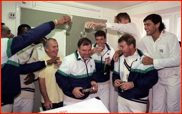Mike Gatting is congratulated, County Champions, 1990