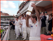 Captain Paul Prichard lifts the NatWest Trophy, Lord's, 1997