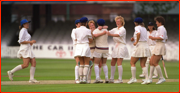 England celebrate a wicket in the 1993 World Cup.