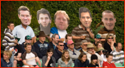 Spectators wearing masks of Worcestershire players