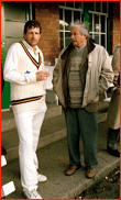 Paul Parker (+ dad) after 194 runs in the inaugural match