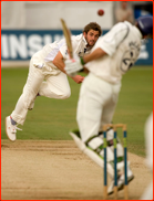 Ramnaresh Sarwan & armed guard, Queens Park Oval, Trinidad.